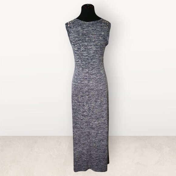 SOPRANO Gray Spike Studded Shoulder Maxi Dress - Picture 4 of 6